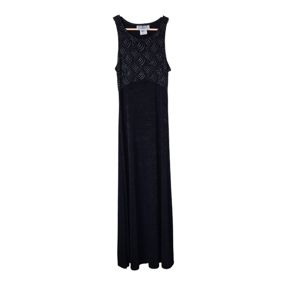 LA BELLE x VINTAGE Y2K slinky maxi‎ dress Sparkle bust NEW OLD STOCK size S - Picture 1 of 8